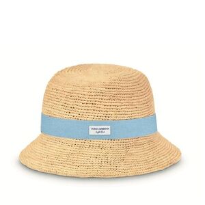 Dolce Gabbana beach women Straw Hat with Blue Band